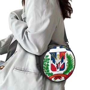 Bolso de Mano Circular de PU con Estampado de la Bandera de República <span class=keywords><strong>Dominicana</strong></span> para Mujer, Correa Ajustable, Mochila Cruzada para <span class=keywords><strong>Viajes</strong></span> y Desplazamientos al Aire Libre - Product Image 3