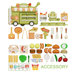 Chariot de vente transformable 2-en-1 pour <span class=keywords><strong>jeu</strong></span> d'imitation, ensemble de 66 pièces de simulation de <span class=keywords><strong>cuisine</strong></span> avec aliments, lumières et sons pour enfants de 3 ans et plus - Product Image 3