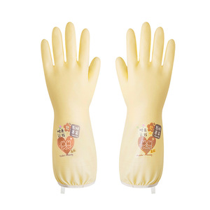 Household Cleaning Gloves Waterproof Thickened PVC With Fleece Lining For Kitchen Laundry And Home Use - Product Image 1