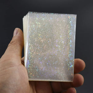 Stelle olografiche che lampeggiano pellicola protettiva morbida per carte collezionabili Photocard gioco sportivo carte idolo maniche trasparenti per carte Laser - Product Image 5