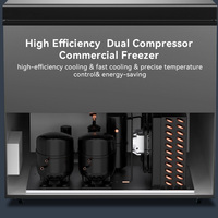 Congélateur horizontal commercial OEM ODM 4 portes 1700 litres en acier inoxydable, congélateur coffre profond commercial