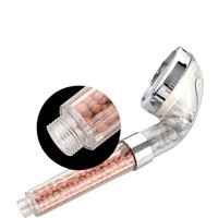 Robinet de douche à jet de pluie chromé à ions négatifs, à tête unique, pressurisé, trois modes, avec arrêt d'eau à une touche pour salle de bain