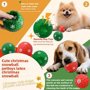 Il più caldo di natale in lattice per animali domestici giocattolo da masticare auto-intrattenimento Snow Globe addestramento per cani allevia gli effetti sonori della noia forniture per animali domestici ossa - Product Image 2