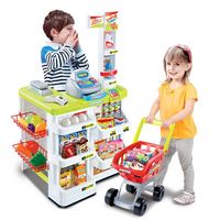 Juguete de Supermercado de Lujo en Oferta, Caja Registradora, Carrito de Compras, Juego de Imitación, Juguetes de Supermercado Grandes