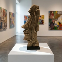 Sculpture artisanale en bois Moai, statue de tête de l'île de Pâques, art tribal, visage abstrait, sculpture sur bois, totem pour la maison moderne ou le bureau