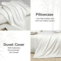 Parure de lit de luxe en bambou taille Queen, housse de couette et draps, vente en gros
