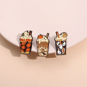Halloween fantôme crème glacée émail épingles personnalisé citrouille pierre tombale sorcière broches revers badges vêtements Punk bijoux cadeau pour les amis - Product Image 3