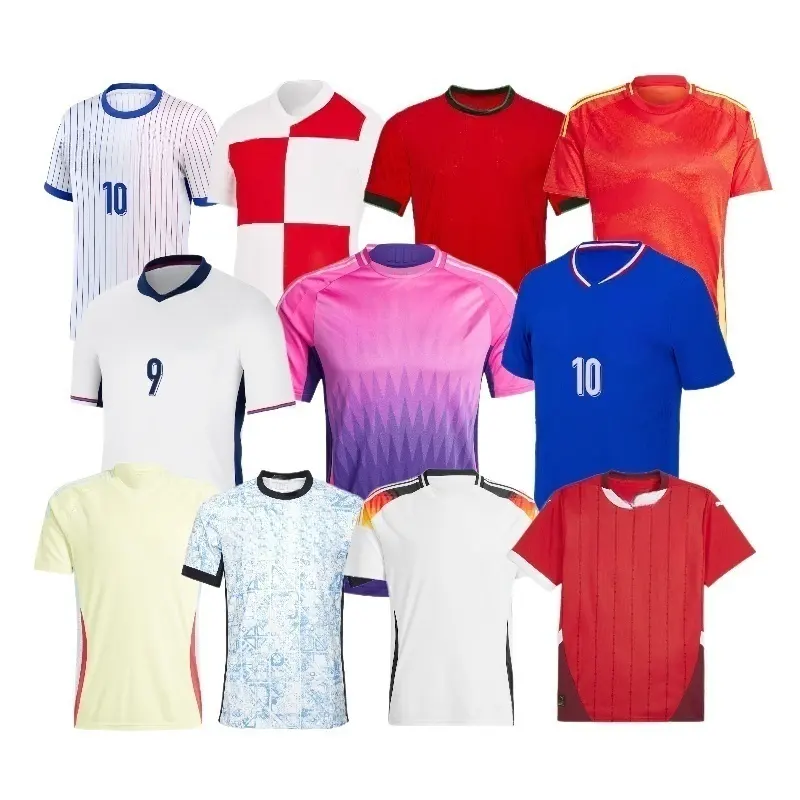 Topkwaliteit 2024 Nationale Voetbal Jersey Engeland Custom Design Kleur Europese Sublimatie Voetbal Uniform Voetbal Jersey