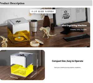 Mini graveur laser TS-1 en acier inoxydable, imprimante de logo DIY, machine de gravure laser TS-Mini, découpe CNC du bois - Product Image 2