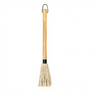 Pinceau à badigeonner pour barbecue avec manche en bois, brosse en coton pour l'alimentation des grilles à charbon et la cuisson en extérieur - Product Image 4