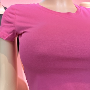 <span class=keywords><strong>T</strong></span>-<span class=keywords><strong>shirts</strong></span> décontractés pour femmes, coupe ajustée, col rond, manches courtes, en coton extensible imprimé - Product Image 6
