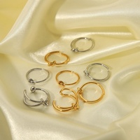 Vente en gros mode bague au design simple en acier au titane plaqué or 18 carats bague ouverte réglable pour femmes bijoux étanches