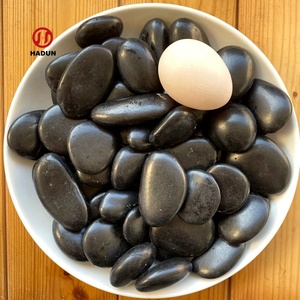 Ciottoli di fiume paesaggistici lucidati da spiaggia messicana di colore nero per il percorso del giardino - Product Image 4