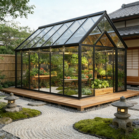 Véranda mobile en aluminium isolée et écologique avec toit incliné moderne et étanche pour jardin extérieur 4 saisons