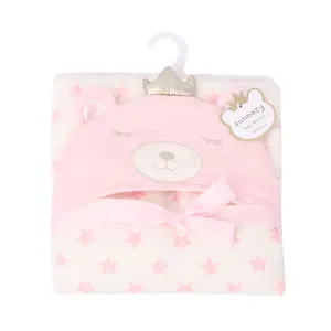 Оптовая продажа, детское банное полотенце с головой животного для новорожденных, пеленка 75*100 см, подарок для мальчиков и девочек, детское воздушное одеяло