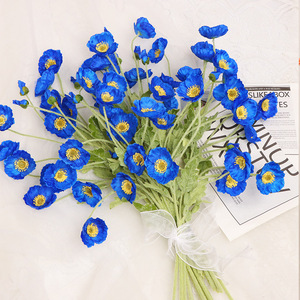 Bouquet de fleurs artificielles de pavot floqué, facile à obtenir, fleurs en soie de 100 cm à 200 cm, pour décoration de mariage, de maison et accessoires de photographie - Product Image 4