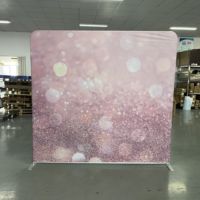 Stand d'exposition portable personnalisé imprimé pour salon professionnel, avec toile de fond en tissu, droit ou incurvé