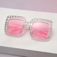 Nouvelles Lunettes de Soleil Carrées Bling Parent-Enfant 2026 UV400 pour Enfants, Protection Solaire de Plage Tendance