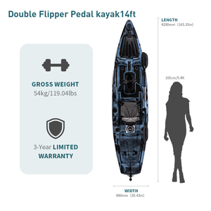 Asiento de Aluminio para Kayak con Logotipo Personalizado, Kayak Doble de Pesca con Sistema de Propulsión, Precio de Fábrica Razonable - Product Image 2