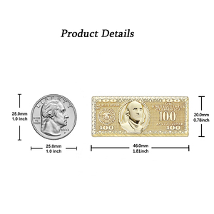 14K Gold Plated Double Two Finger <strong>Ring</strong> with 100 Benjamin Hundred Dollar Bill Design Unique Money <strong>Ring</strong> for <strong>Kids</strong> Men and Women - Product Image 4