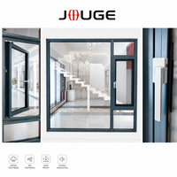 Ventana Abatible de Aluminio Premium 6060-T66 1.8mm PA66 con Rotura de Puente Térmico y Vidrio Low-E de Ahorro Energético para Apartamentos Modernos