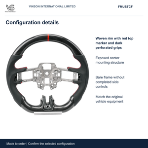 Volante de Fibra de Carbono para Ford Mustang, Configuración Seleccionada con Centro Abierto FMUSTCF - Product Image 2