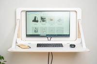 Wandmontierter Holz-Computertisch, Klappbarer Heimstudier-Schreibtisch, Multifunktionaler Wandmontierter Tisch