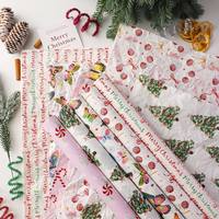 Nouveau Papier Cadeau Artisanal de Noël, Motif Poire de Neige, Imprimé UV, Surface Brillante, Effet Froissé à la Main, 1 Mètre, Motif Floral Coloré Peint