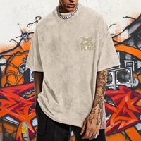 T-shirt chrétien pour homme FOXA, coupe classique, délavé à l'acide, manches courtes, respirant, avec motif graphique « Confiance au plan de Dieu, verset biblique » en jersey