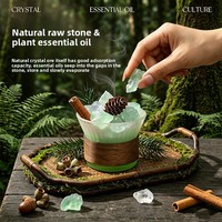Diffuseur d'arômes en pierre de cristal naturelle de luxe, bol en verre pour huiles essentielles, ensemble d'ornements pour la maison, chambre et salon
