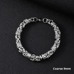 Phổ Biến Đơn Giản Punk Cao cấp Cuba Titan Thép Vòng Đeo Tay Cho Nam Giới Hợp Thời Trang Thép Không Gỉ Bướm Hình Dạng Phật Cảm Hứng - Product Image 2