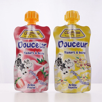 Pochettes à liquide en plastique, presser rechargeable organique pour le stockage des yaourt, fruits, pignons pour bébés