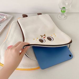 Mini Quilted Cartoon Soft <b>Plush</b> Toast Design Desktop Storage Student Portable Stationery Pencil Bag - Product Image 4