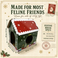Casa para Gatos Personalizada con Rascador, Ensamblaje con Cierre a Presión, Cartón Corrugado, Muebles Ecológicos para Mascotas