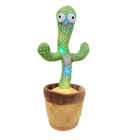 Cactus en peluche parlant et dansant, avec fonction d'enregistrement et de répétition musicale, jouet d'emmaillotage lumineux à LED, le plus vendu