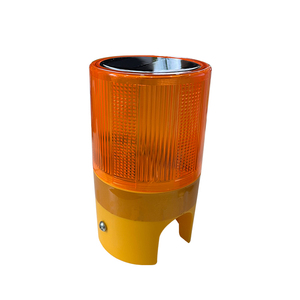 Luz de Advertencia Intermitente LED Solar Amarilla, Material de PC, para Seguridad en la Construcción de Carreteras, Instalación Portátil, Libre de Mantenimiento - Product Image 1
