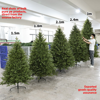 Sapin de Noël en PE pur haut de gamme, décorations de Noël, sapin artificiel luxueux pré-éclairé et dense