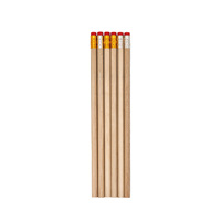 Crayons hexagonaux triangulaires en peuplier de haute qualité, gommes, corps noir, certifiés EN71, emballage personnalisé imprimé UV