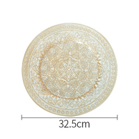 Vente en gros assiette de chargeur en verre rond de dîner de décoration d'or de mariage