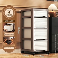 Meuble de rangement multi-niveaux sous table, chariot mobile en plastique avec tiroirs pour vêtements et snacks, idéal pour le salon domestique