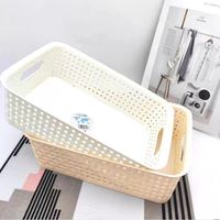 Panier de rangement en plastique à motif rotin pour le bureau et la maison, produit de bureau, boîte de rangement pour jouets et articles divers