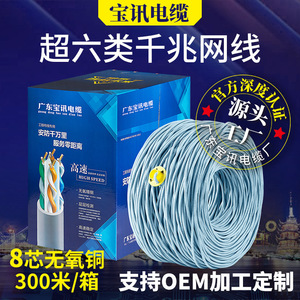 สายเคเบิลเครือข่ายคู่บิดเกลียวแบบไม่มีฉนวน Cat6 ทองแดงบริสุทธิ์ปราศจากออกซิเจน 305 ม. สำหรับการตรวจสอบความปลอดภัยภายในบ้าน - Product Image 4