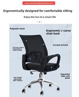 Chaise de bureau moderne confortable pour longues sessions, pivotante avec roulettes, pour e-sport, dortoir, réglable en hauteur, avec cadre chromé, pour atelier