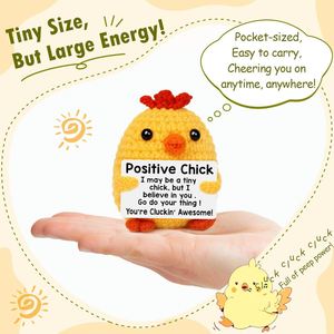 Mini Pollo de Ganchillo Divertido y Positivo, Animales de Peluche Lindos, Emocionales, para Animar y Apoyar, Hechos a Mano, Decoración para Oficina y Hogar, Regalos - Product Image 2