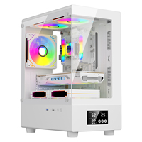 ESGAMING New Design Tempered Glass Mid Tower Computer Cases & Towers Gaming Micro Vertical ATX ITX Pc Case With Lcd Display