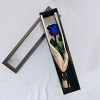 Konservierte rote Rosen einzelne Rose natürlich konservierte Blumen echt stabilisiert mit langem Stiel in kleiner Geschenk box zum Valentinstag
