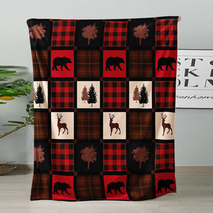 Manta Personalizada de Franela Estampada con Diseño de Oso y Ciervo del Bosque, Ecológica, Suave, para las Cuatro Estaciones - Product Image 4