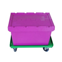 Caisse mobile empilable en plastique 65L avec couvercle