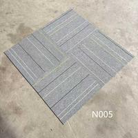 Lüks Kare Çizgili PVC Tabanlı Mavi Naylon Yanmaz Su Geçirmez Ofis Halı Karoları 50x50cm Kaymaz Çevre Dostu
