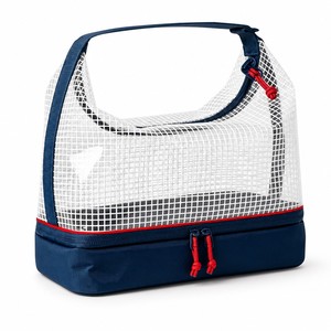 Grande trousse de toilette en maille avec séparation humide/sec, double compartiment, sac de voyage zippé, étui à cosmétiques avec poignée de transport, organisateur, vente en gros - Product Image 1